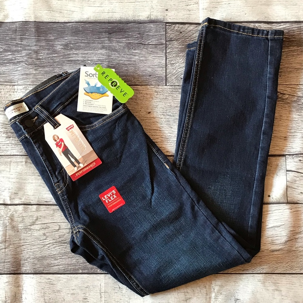 Levi's Boys 511 Slim Fit Performance Jeans Stretch Adjustable Waist Size 12 Reg